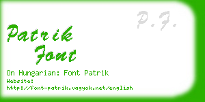 patrik font business card